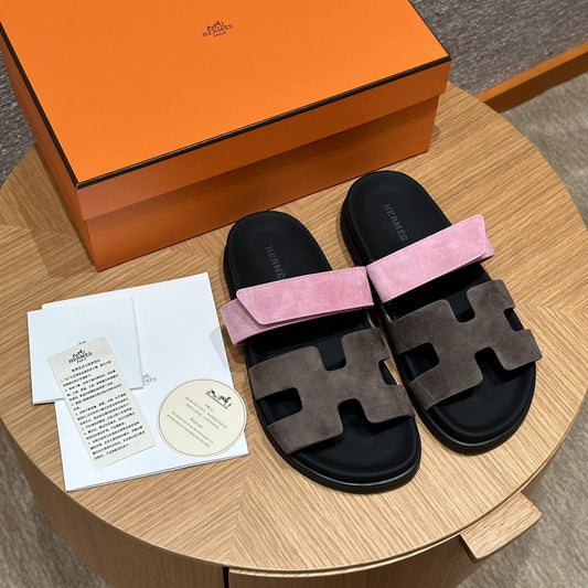 Sandales Chypre Hermès Marron & Rose