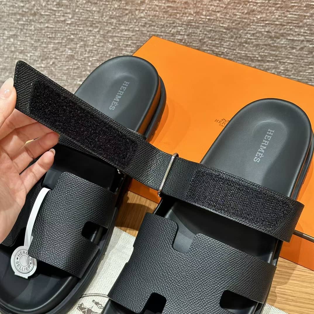 Sandales Chypre Hermès Noir