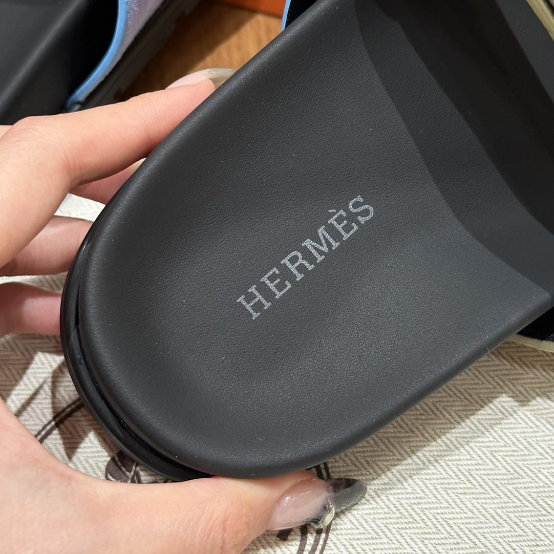 Sandales Chypre Hermès Bleu Kaki