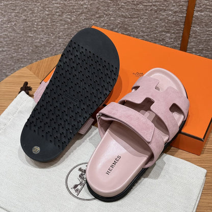 Sandales Chypre Hermès Rose Daim