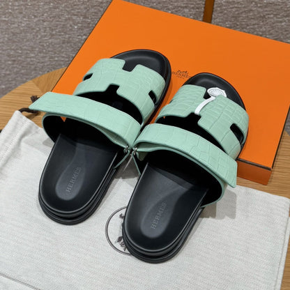 Sandales Chypre Hermès Bleu Caïman