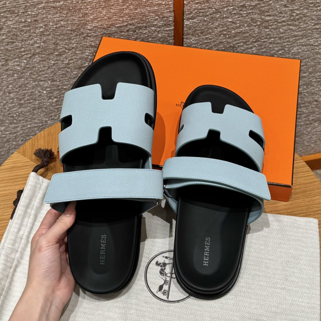 Sandales Chypre Hermès Bleu ciel