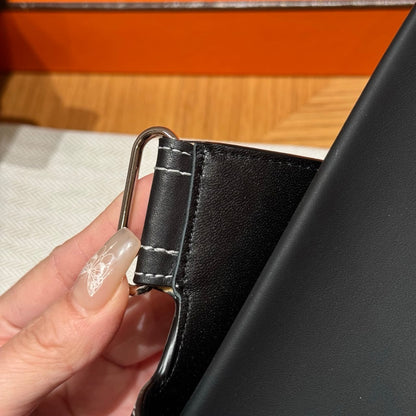 Sandales Chypre Hermès Noir Ébène / Couture Blanche