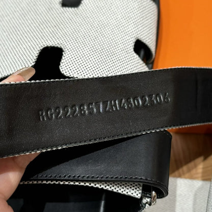 Sandales Chypre Hermès Noir & Blanc Crème